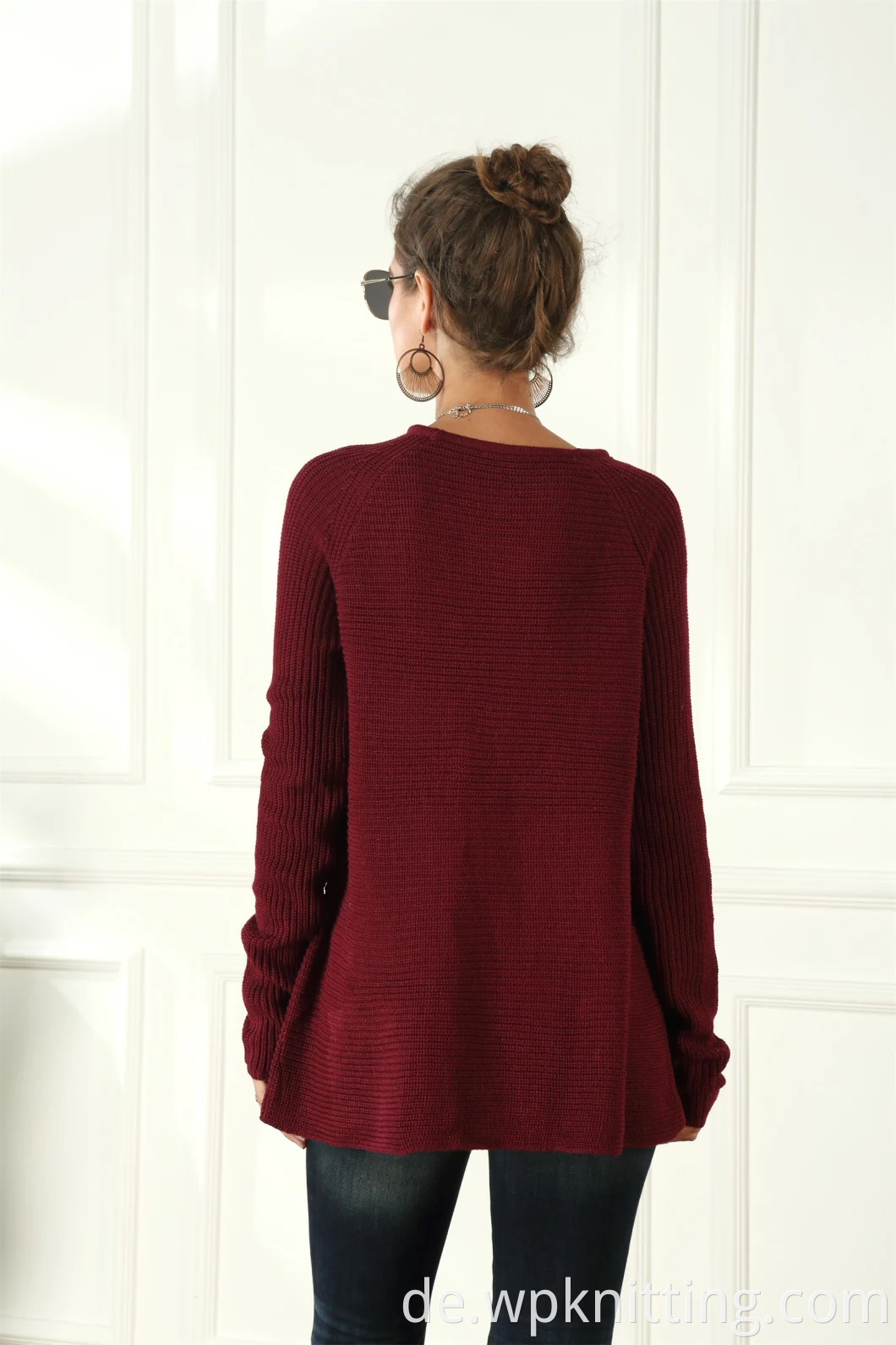 Pullover Women Apparel Drawschnellstring langärmelige Pullover Mode-Casual Strickwege